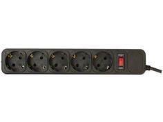 Сетевой фильтр PCPet AP01006-3-B черный 5 розеток 3 м