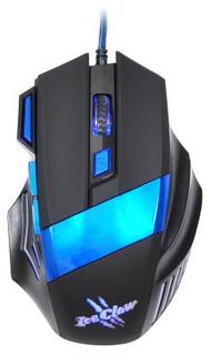 Мышь проводная Oklick 775G чёрный синий USB