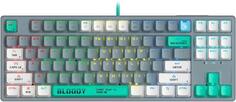 Клавиатура A4TECH Bloody S87 Energy, USB, серый зеленый [s87 usb energy ash]