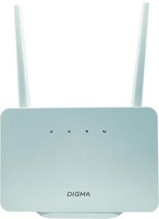 Wi-Fi роутер Digma HOME 802.11bgn 1501Mbps 2.4 ГГц 1xLAN RJ-45 белый