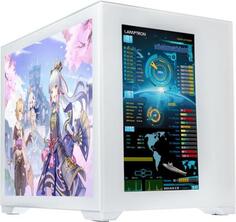 Корпус Lamptron Double-Side Display PC Case (Front &amp; Side Display Panel, White) с двумя ЖК экранами, белый