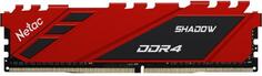 Модуль памяти DDR 4 DIMM 16Gb PC21300, 2666Mhz, Netac Shadow NTSDD4P26SP-16R C19 Red, с радиатором