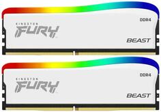 Оперативная память для компьютера 32Gb (2x16Gb) PC4-25600 3200MHz DDR4 DIMM CL16 Kingston Fury Beast White SE KF432C16BWAK2/32
