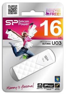 Внешний накопитель 16GB USB Drive &lt;USB 2.0&gt; Silicon Power Ultima U3 White SP016GBUF2U03V1W