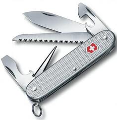 Нож перочинный Victorinox Farmer 0.8241.26 93мм 9 функций алюминиевая рукоять серебристый