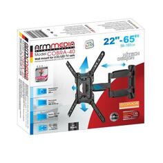 Кронштейн ARM Media COBRA-40 black, для LED/LCD TV 22-65, max 35 кг, настенный, 4 ст свободы, max VESA 400x400 мм.