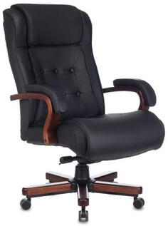 Кресло руководителя Бюрократ T-9926WALNUT черный кожа крестовина металл/дерево