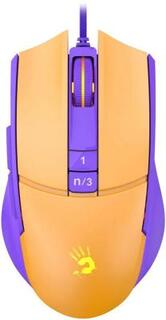 Мышь проводная A4TECH L65 Max жёлтый фиолетовый USB