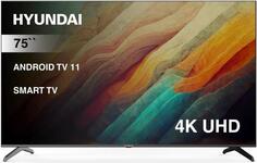 Телевизор LED Hyundai 75 H-LED75BU7006 Android TV Frameless черный 4K Ultra HD 60Hz DVB-T DVB-T2 DVB-C DVB-S DVB-S2 USB WiFi Smart TV