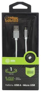 Кабель Cactus CS-USB.A.USB.MICRO-1, micro USB (m) - USB Type-C (m), 1м, MFI, белый