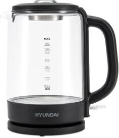 Чайник электрический Hyundai HYK-G3402, 2200Вт, серый и серебристый