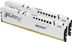 Оперативная память для компьютера 32Gb (2x16Gb) PC5-44800 5600MHz DDR5 DIMM CL40 Kingston Fury Renegade White KF556C40BWK2-32