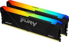 Оперативная память для компьютера 32Gb (2x16Gb) PC4-21300 2666MHz DDR4 DIMM CL16 Kingston Fury Beast RGB KF426C16BB2AK2/32