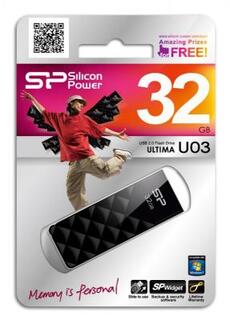Внешний накопитель 32GB USB Drive &lt;USB 2.0&gt; Silicon Power Ultima U3 Black SP032GBUF2U03V1K