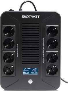 SMARTWATT линейно-интерактивный, 1000/600 ВА/Вт, напольный/настенный, LCD дисплей, Shuko CEE7/4 - 8 шт. (4 шт. с резервным питанием, 4 шт. - сетевой ф Дельта