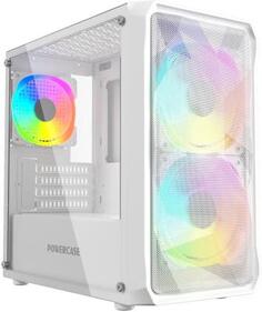 Powercase Mistral Micro A3B ARGB, Tempered Glass, 2x 140mm ARGB PWM+1x 120mm ARGB PWM, белый, mATX (CMMAW-A3)