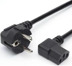 Кабель питания GoPower евровилка-C13 (f) 1.8м ПВХ 0.75 мм угловой черный (1/125)
