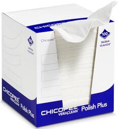 Салфетки для чистки оптики и фотобарабанов Veraclean Polish Plus белые (Katun/Chicopee) диспенсер/100шт Катунь