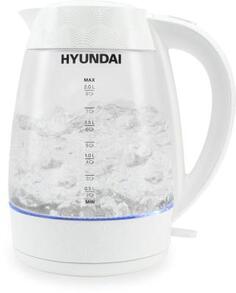 Чайник электрический Hyundai HYK-G4506 2л. 2200Вт белый корпус: стекло/пластик