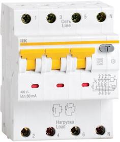 Выключатель дифференциального тока IEK АВДТ 34 C25 30мА 3П+Н MAD22-6-025-C-30