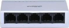 DAHUA DH-PFS3005-5ET-L 5-портовый неуправляемый коммутатор, 5xRJ45 100Mb, коммутация 1 Гбит/с, MAC-таблица 2K, пластик