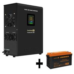 Источник бесперебойного питания Exegate ExeGate FineSine SX-1000.LCD.AVR.2SH 1000VA Черный EX295997RUS + батарея 120Aч EX285657RUS 1шт