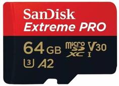 Карта памяти Micro SecureDigital 64GB SanDisk Extreme Pro microSD UH for 4K Video on Smartphones, Action Cams &amp; Drones 200MB/s Read, 90MB/s Write,