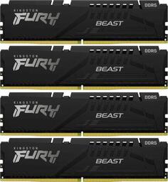 Оперативная память для компьютера 64Gb (4x16Gb) PC5-41600 5200MHz DDR5 DIMM CL40 Kingston Fury Beast KF552C40BBK4-64