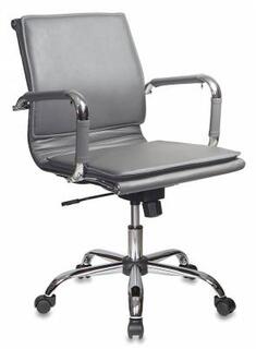 Кресло Buro CH-993-LOW/GREY искусственная кожа крестовина хром серый Бюрократ