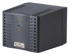Стабилизатор напряжения Powercom TCA-2000 черный 4 розетки 1 м