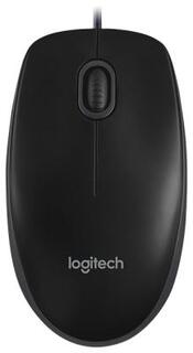 Мышь Logitech B100 Black (черная, оптическая 800dpi, USB, 1.8м) (арт. 910-005547, M/N: M-U0026)