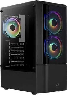 Корпус MidTower AeroCool Quantum-G-BK-v2 (черный) без Б/п, ATX 3FRGB Fan on front panel