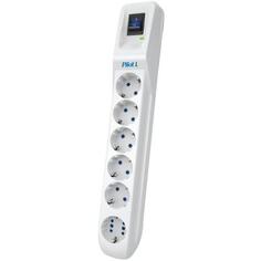 Сетевой фильтр Pilot L GP 6 розеток (5 евро + 1GP) 10 м/ Surge protector Pilot L GP 6 outlets (5 EUR + 1GP) 10 m white Zis