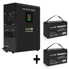 Комплект ИБП EX295998RUS + батарея 100Aч EX282985RUS 2шт (инвертор, синус, для котла, настенный) ExeGate FineSine SX-1500.LCD.AVR.2SH &lt;1500VA/1050W
