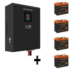 Комплект ИБП EX296005RUS + батарея 55Aч EX285652RUS 4шт (инвертор, синус, для котла, настенный) ExeGate FineSine SX-7000.LCD.AVR.2SH.T &lt;7000VA/5000