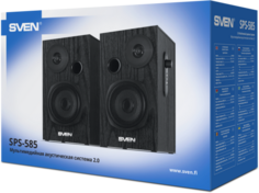 Колонки SVEN SPS-585 2.0 чёрные (2x10W, USB, дерево)