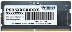 Оперативная память для ноутбука 8Gb (1x8Gb) PC5-44800 5600MHz DDR5 SO-DIMM CL46 Patriot Signature PSD58G560041S Патриот