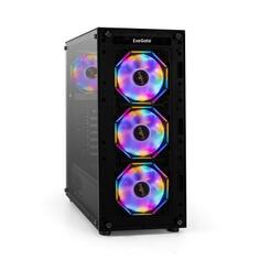 Корпус Miditower ExeGate i3 BASE-EVO800 (ATX, БП EVO800RGB с вент. 12 см, с окном, 1*USB+1*USB3.0, аудио, 4 вент. 12см с RGB подсветкой)