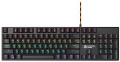 Wired black Mechanical keyboard with colorful lighting system 104pcs rainbow backlight LED,also can custmized backlight,1.8M braided cable length ,ru Canyon