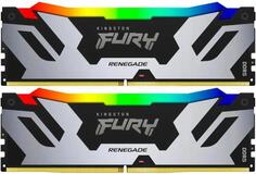 Модуль памяти Kingston 96GB DDR5 6400 FURY Renegade Silver/Black RGB XMP Non-ECC Unbuffered DIMM (Kit 2*48gb) 2RX8 32-39-39 1.4V 288-pin 24Gbit