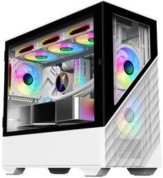 Корпус microATX 1stPlayer DK D7 Без БП белый D7-WH-3F1-W