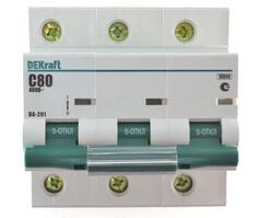 Автоматический выключатель DEKraft ВА-201 3П 100А С 10кА 13009DEK