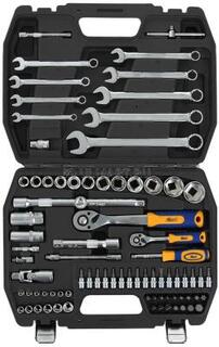 Набор инструментов KRAFT КТ 700681 1/2DR и 1/4DR 82пр. с 12гран.головками