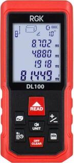 Лазерный дальномер RGK DL100 (4610011875076) дальность:100м точность:±2.0мм 3хААА