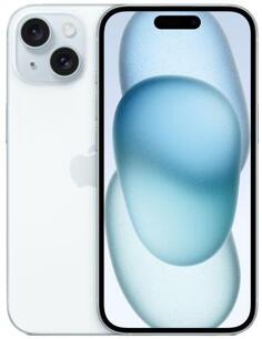 Смартфон Apple A3090 iPhone 15 128Gb голубой моноблок 3G 4G 1Sim 6.1 iOS 17 802.11 a/b/g/n/ac/ax NFC GPS