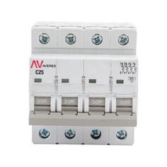 EKF Выключатель автоматический AV-6 4P 25A C 6kA AVERES mcb6-4-25C-av