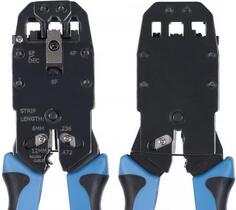 Cabeus Инструмент обжимной для RJ-45 (8р8с), RJ-11/12 (6р6с, 6р4с, 6р2с), 4р4с, 4р2с, профессиональный HT-2008A