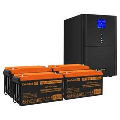 Комплект ИБП EX295991RUS + батарея 65Aч EX282982RUS 4шт (инвертор, синус, для котла) ExeGate SineTower SZ-5000.LCD.AVR.2SH.1C13.T.RJ.USB &lt;5000VA/40