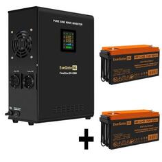 Комплект ИБП EX296002RUS + батарея 65Aч EX282982RUS 2шт (инвертор, синус, для котла, настенный) ExeGate FineSine SX-2500.LCD.AVR.2SH &lt;2500VA/1800W,