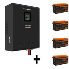 Комплект ИБП EX296005RUS + батарея 65Aч EX282982RUS 4шт (инвертор, синус, для котла, настенный) ExeGate FineSine SX-7000.LCD.AVR.2SH.T &lt;7000VA/5000